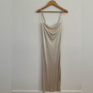 Enza Costa Silk Maxi Dress in Champagne